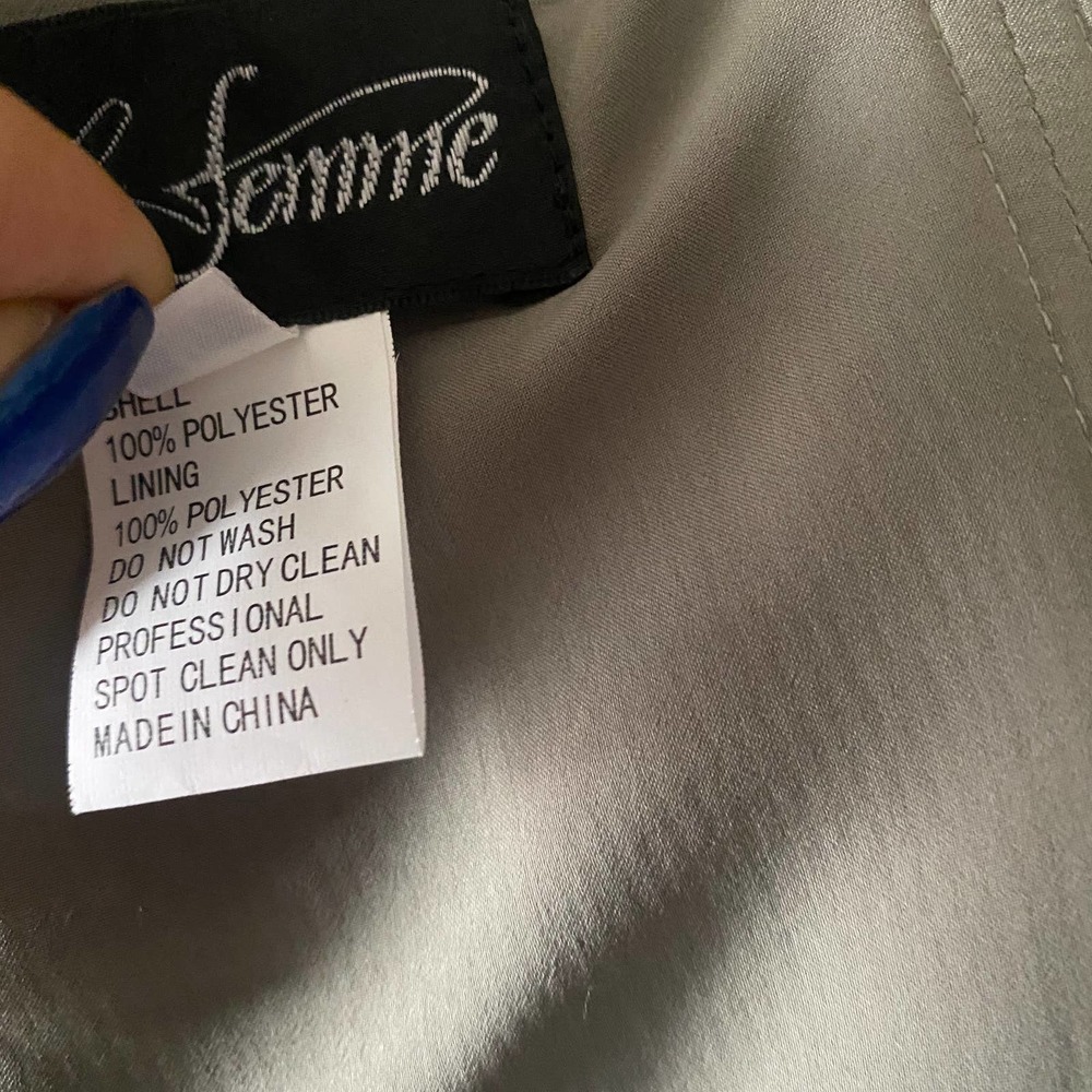 La Femme Surplice Off the Shoulder Column Gown NEW Sz 16 - Picture 8 of 15